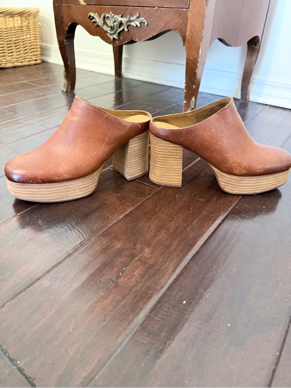 Kork Ease Brown Leather Platform Mules-8.5 - Picture 2 of 6